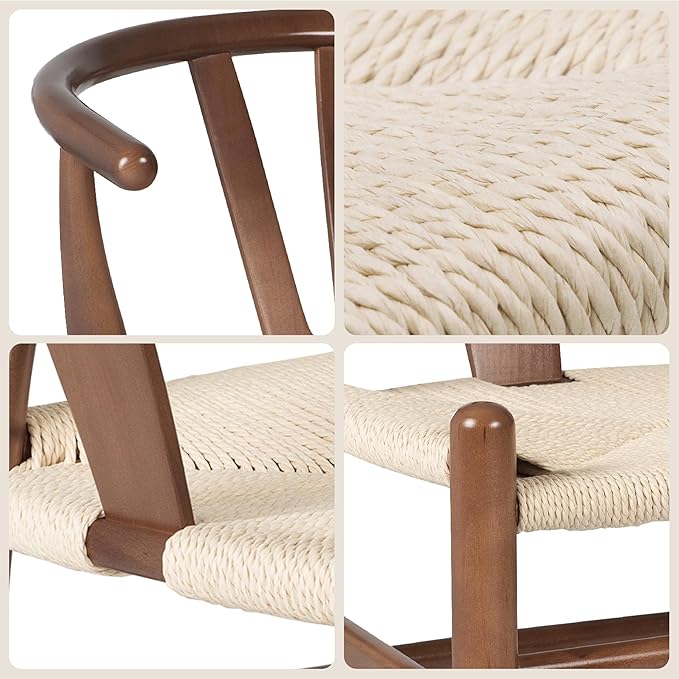 POLY & BARK Weave Dining Chairs – Mid-Century Modern Wishbone Dining Chairs - Image 6
