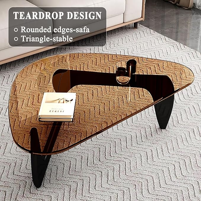 Modern Glass Coffee Table for Living Room Mid Century Coffee Table Stylish - Image 4