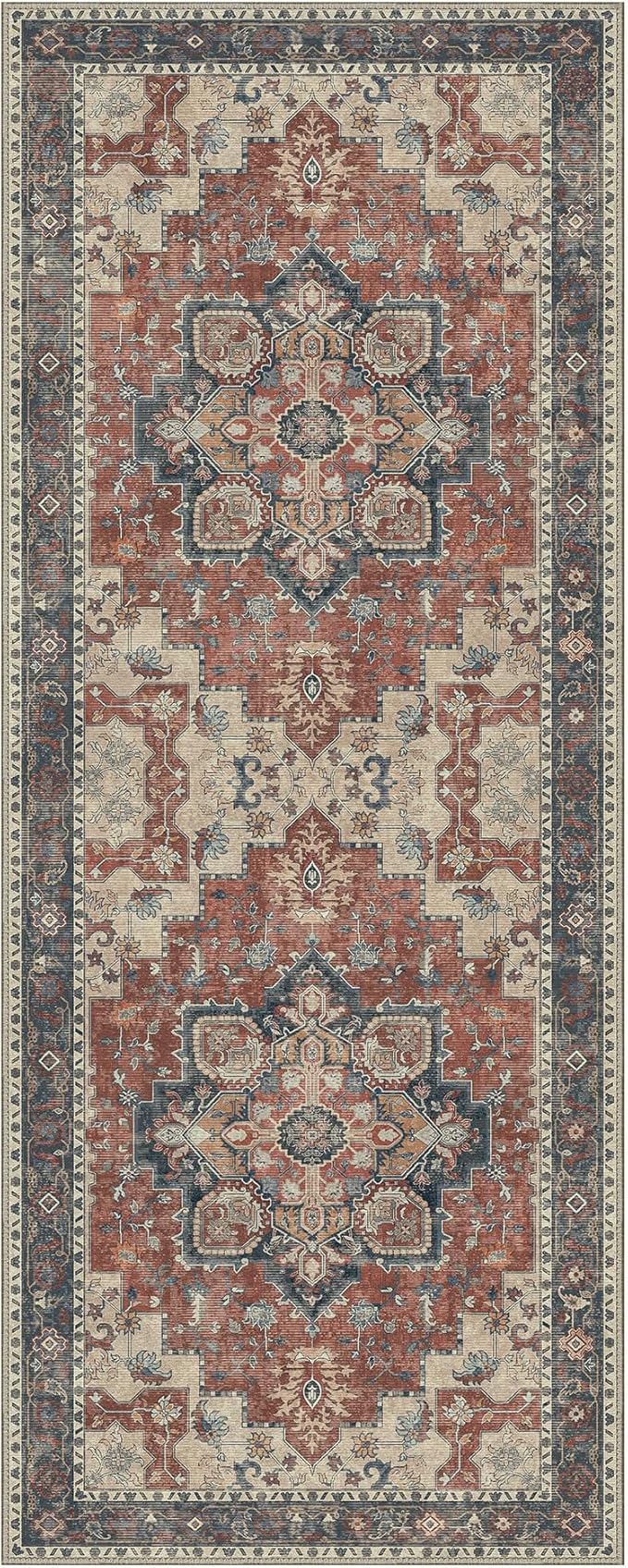 GENIMO 2'6''x10 Runner Rugs for Hallway, Machine Washable Non Slip Vintage Rugs - Image 7