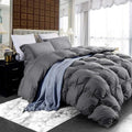 Luxurious Heavyweight Goose Down Feather Fiber Comforter Duvet Insert, by EgyptianBedding
