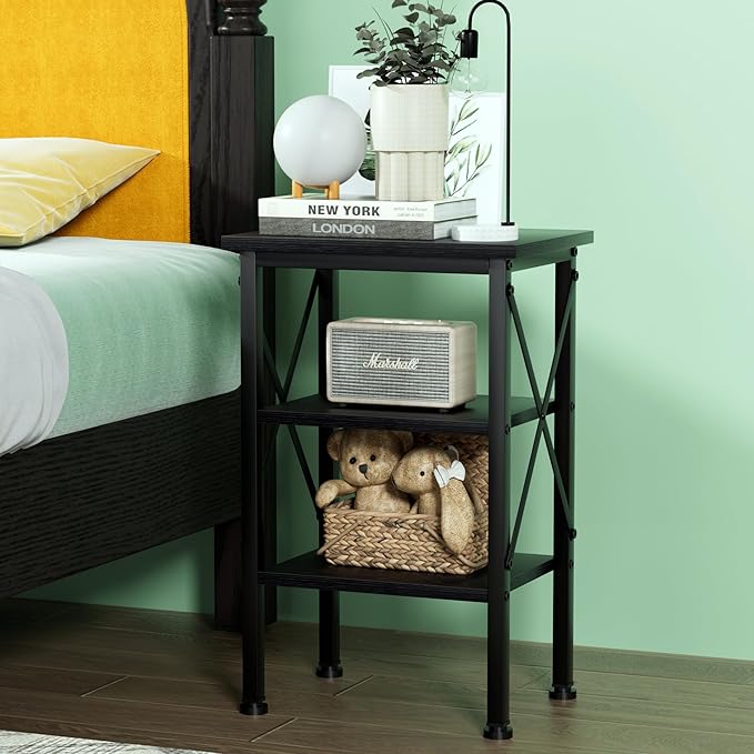 VECELO Modern Nightstands X-Design Side End Table Night Stand - Image 5