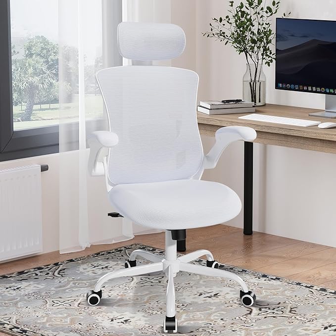 High Back Office Chair with Adjustable Lumbar Support & Headrest, Ergonomic - Image 7