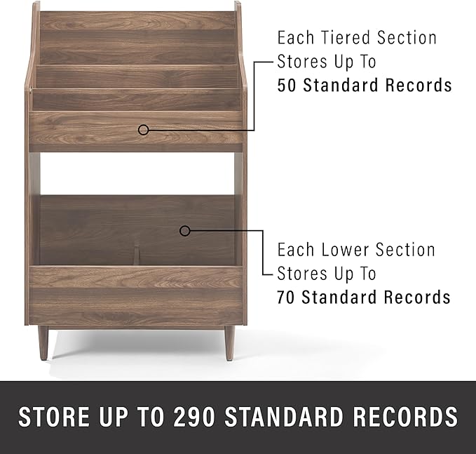 Crosley Furniture Liam 2-Piece Turntable Record Player Stand and Vinyl Storage - Image 8