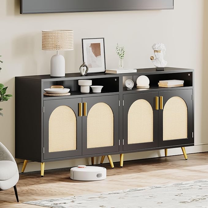 DWVO Buffet Cabinet with Storage, Modern Coffee Bar Cabinets w/Adjustable - Image 2