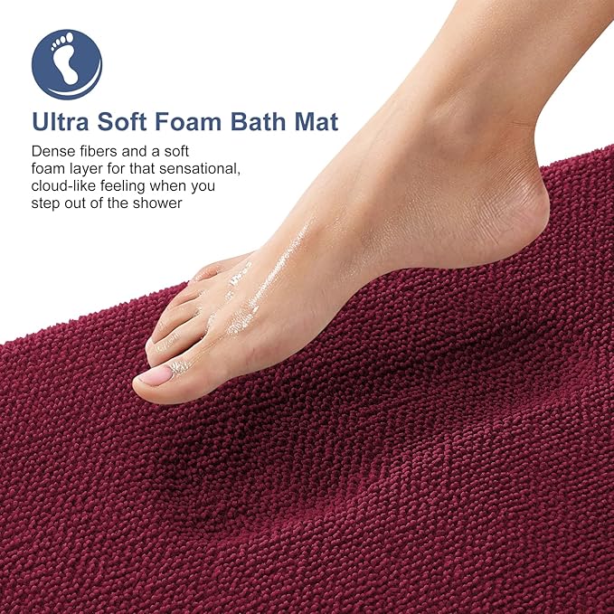 OLANLY Thick Memory Foam Bath Mat Rug 24x16, Extra Soft Absorbent Bathroom Rug - Image 2