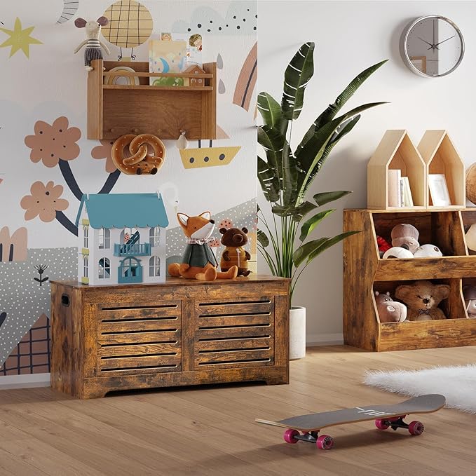 DINZI LVJ Storage Chest, 39.4”Wooden Toy Box - Image 4