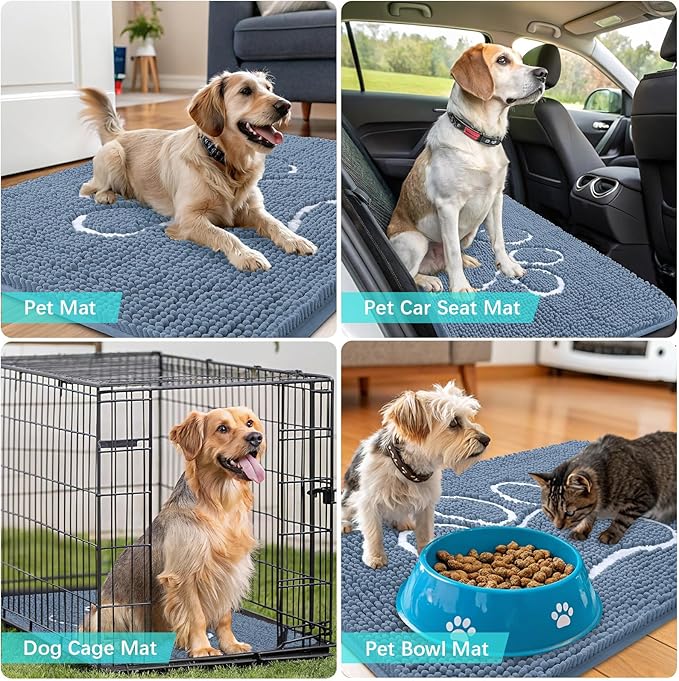 OLANLY Door Mat for Muddy Dog Paws 36x24, Absorbent Chenille Doormat - Image 7