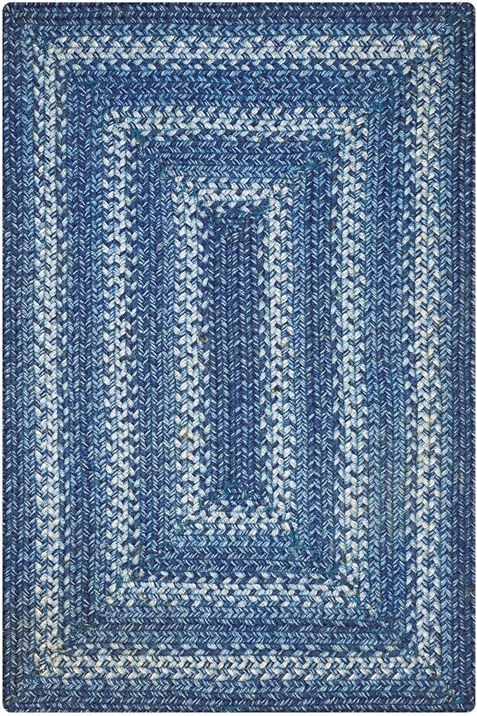 Homespice Denim Blue Jute Braided Rug 5x8' - Image 9