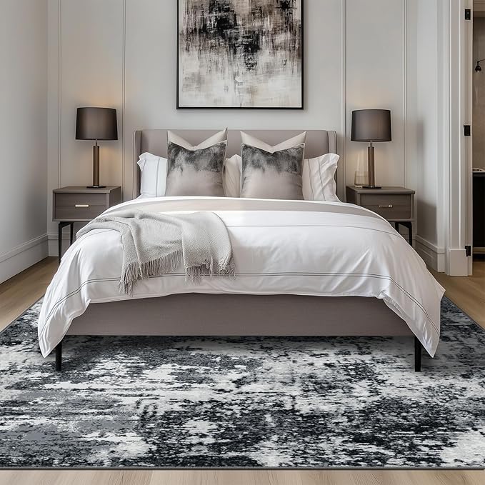 Washable Area Rugs 5'x7' Non-Slip Modern Abstract Soft - Image 9