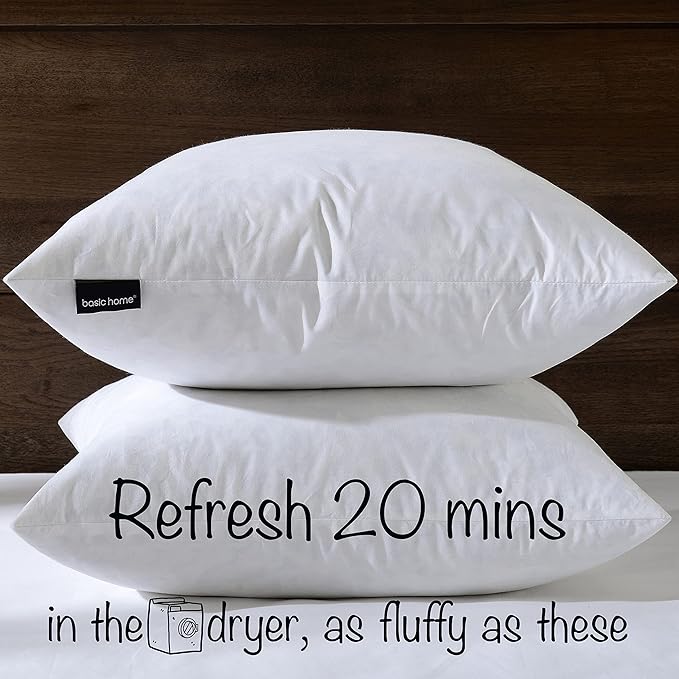 20x20 Decorative Throw Pillow Inserts-Down Feather Pillow Inserts-Square-Cotton - Image 7
