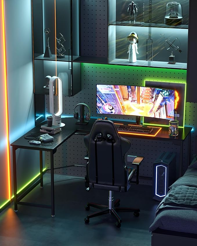 Teraves Modern L Shaped Gaming Desk 58'' Corner Computer Desk - Image 6