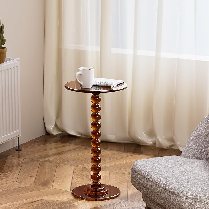 Acrylic Side Table, End Table Round Top - Image 2