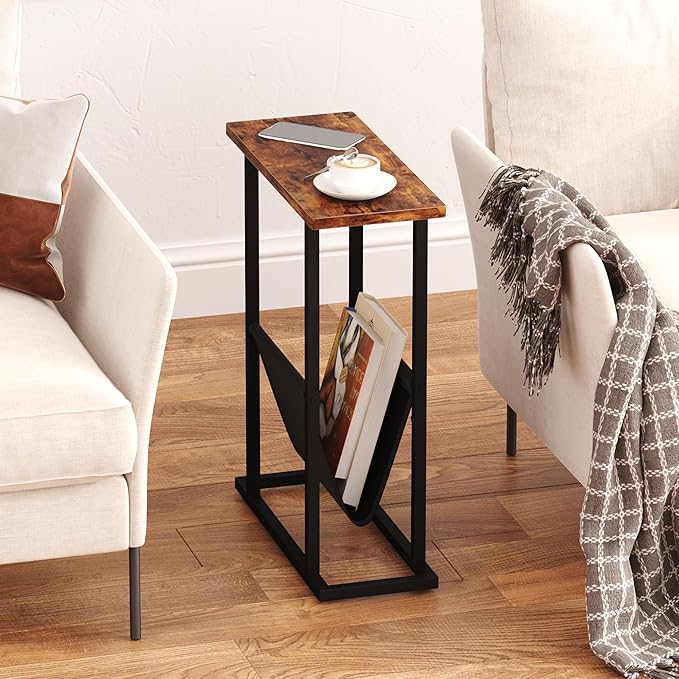 Narrow Side Table for Small Spaces, Small End Table Set of 2 - Image 8