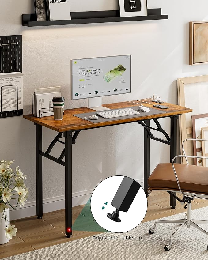 Frylr Small Folding Computer Desk – 43.3 Inch Portable Table - Image 8