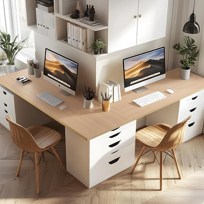 Kaboon Universal Tabletop 45"x20", Solid One-Piece Melamine Table Top, L-Desk - Image 2