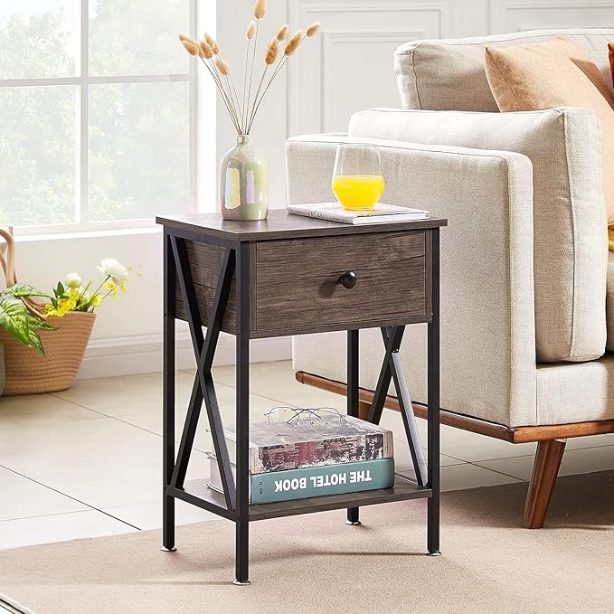 VECELO Nightstands Set of 2, Modern Bedside End Tables, Night Stands - Image 7