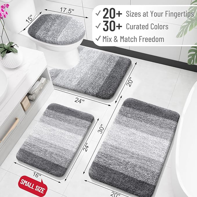OLANLY Bathroom Rugs Mat 44x32, Extra Soft Absorbent Microfiber Bath Rugs - Image 2