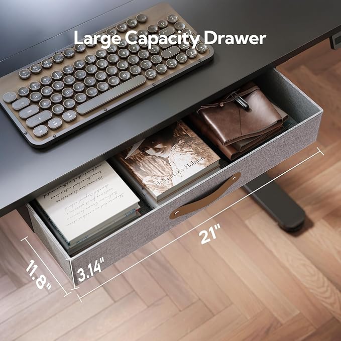 Seang Standing Desk with Drawer, 3 Memory Height Settings with Cable Grommets & - Image 5