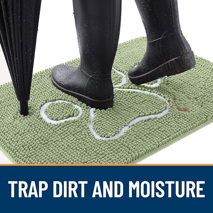 OLANLY Door Mat for Muddy Dog Paws 48x30, Ultra Absorbent Chenille Mud Doormat - Image 2