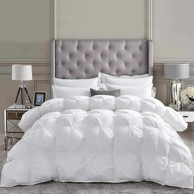 Luxurious All-Season Goose Down Feather Fiber Comforter Twin Size Duvet Insert by EgyptianBedding