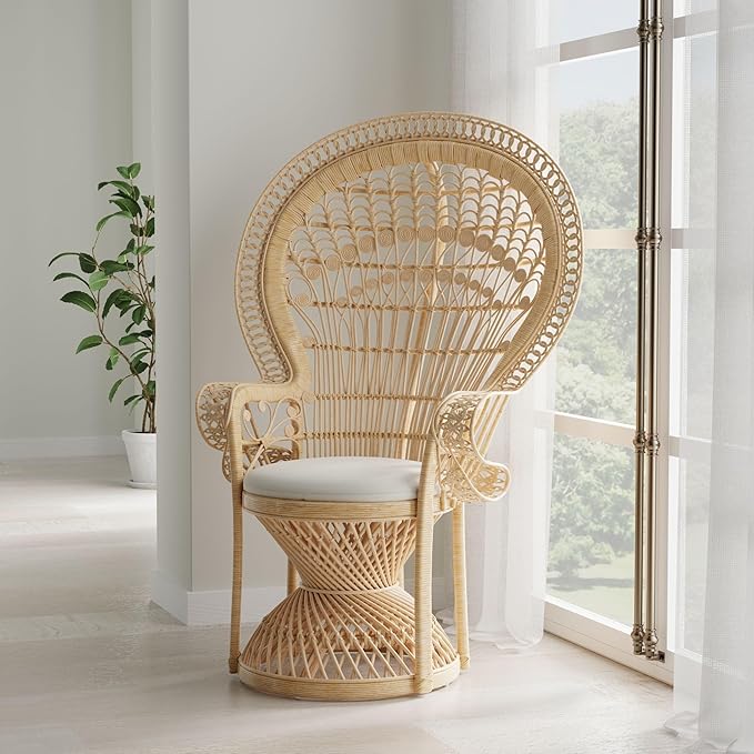 KOUBOO Peacock Grand Peacock Chair, Rattan Chair, Accent Chair - Image 2