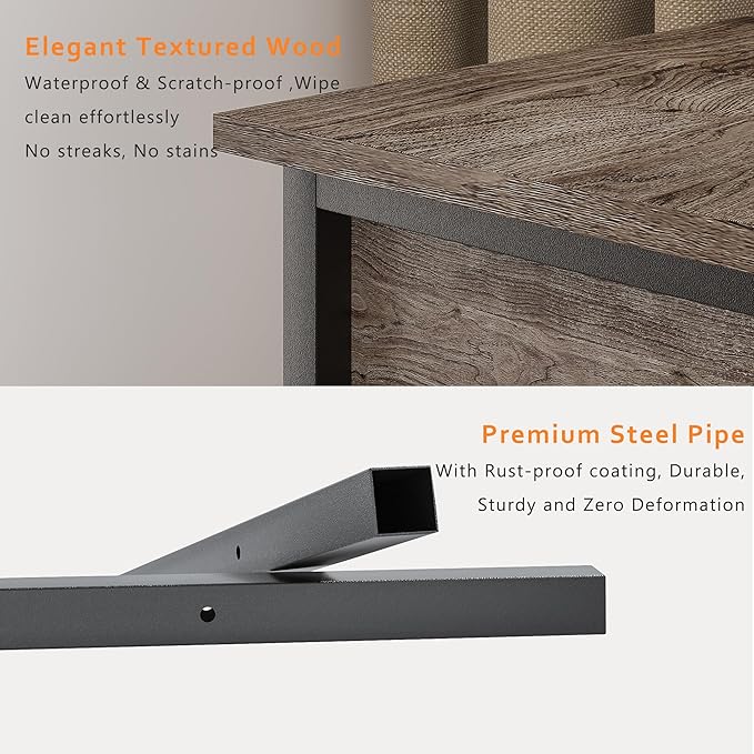 VECELO Nightstands Set of 2, Industrial Side Table/End Tables - Image 7