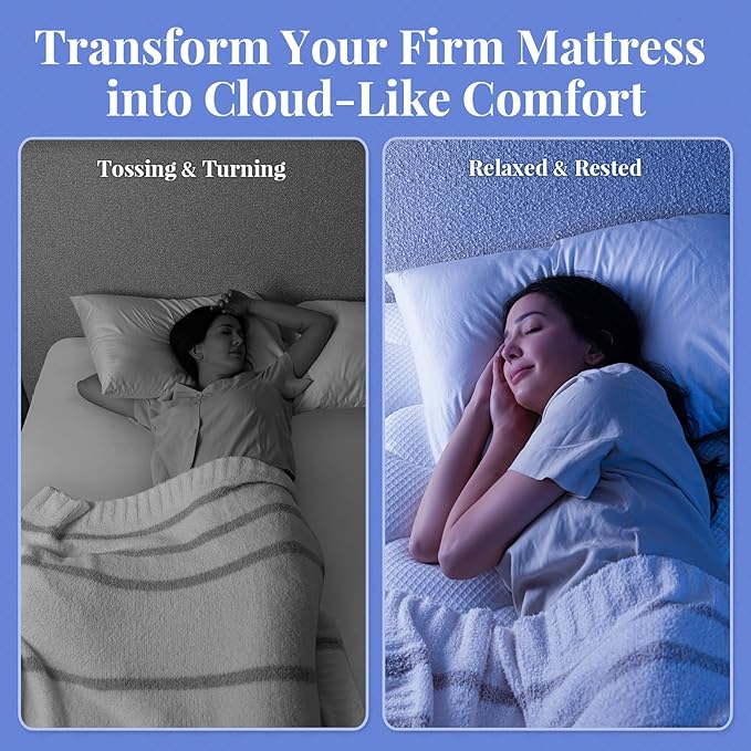 OhGeni Cooling 4 inch Dual Layer Queen Mattress Topper, 2 inch Cooling Gel - Image 4