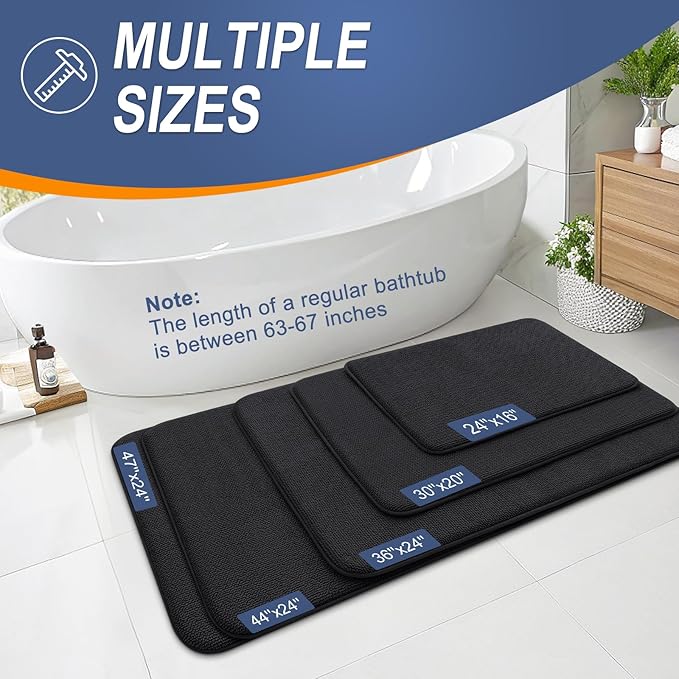 OLANLY Thick Memory Foam Bath Mat Rug 47x20, Extra Soft Absorbent Bathroom Rug - Image 5