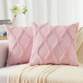 decorUhome Throw Pillow Covers 22x22 Inch Set of 2, Soft Plush Faux Fur Wool by decorUhome