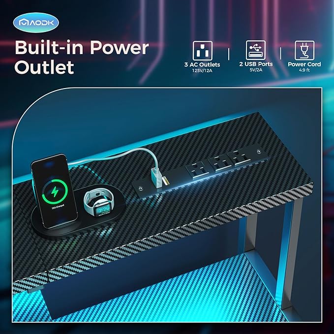 AODK Computer Desk, 56 Inch Gaming Desk - Image 4