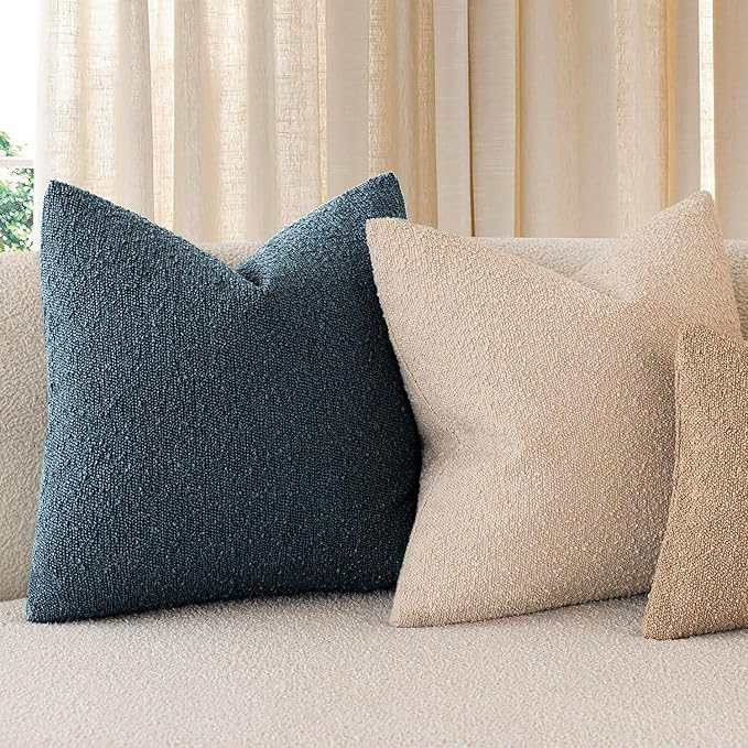 Foindtower Pack of 2 Textured Boucle Throw Pillow Covers Accent Solid - Image 7