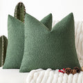 Foindtower Pack of 2 Textured Boucle Throw Pillow Covers Accent Solid Pillow by Foindtower