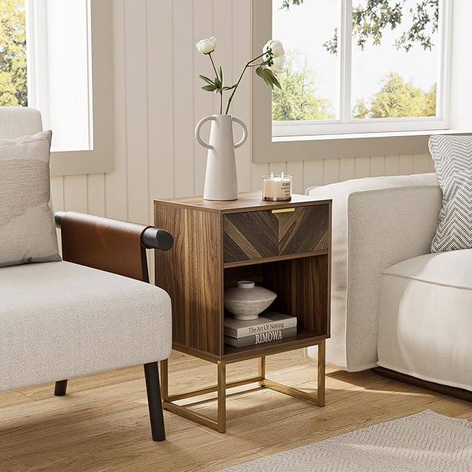 Masupu Extra Large Nightstand, Boho Night Stand Modern Farmhouse Wood Bedside - Image 2