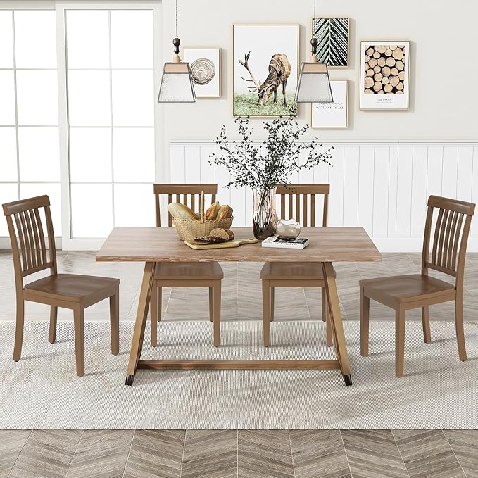COLAMY Wooden Dining Chairs Set of 2, Solid Rubberwood Kitchen & Dining Room - Image 6