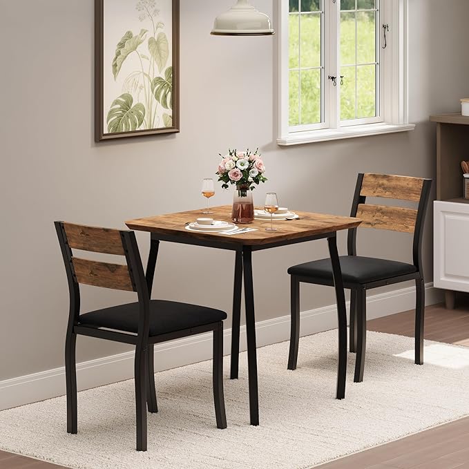 Small Dining Table Set for 2, 3-Piece Kitchen Table Set - Image 8