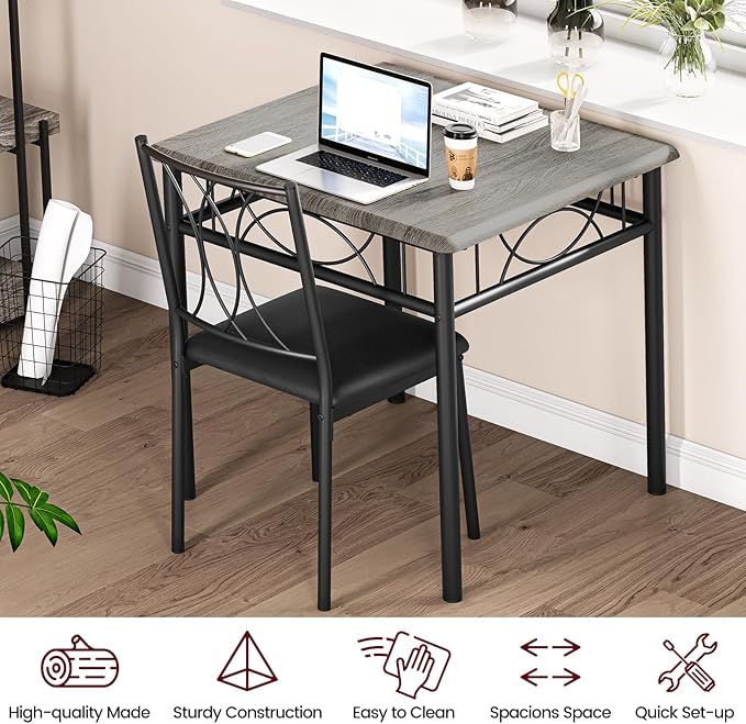 CABIHOME Dining Table Set for 2, 3 Piece Kitchen Table Set - Image 5