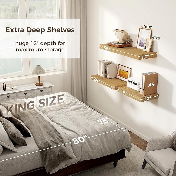 Floating Shelves 36 Inch Long, 12 Inch Deep Floating Shelves - Image 6