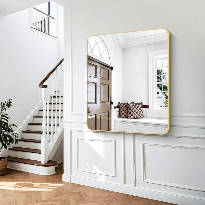 BONEWEI Gold Bathroom Mirror, 40x48 inch Wall Mirror - Image 6
