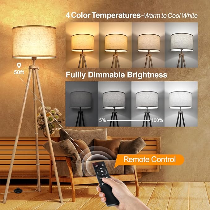 OUTON Tripod Floor Lamp, Floor Lamp - Image 3