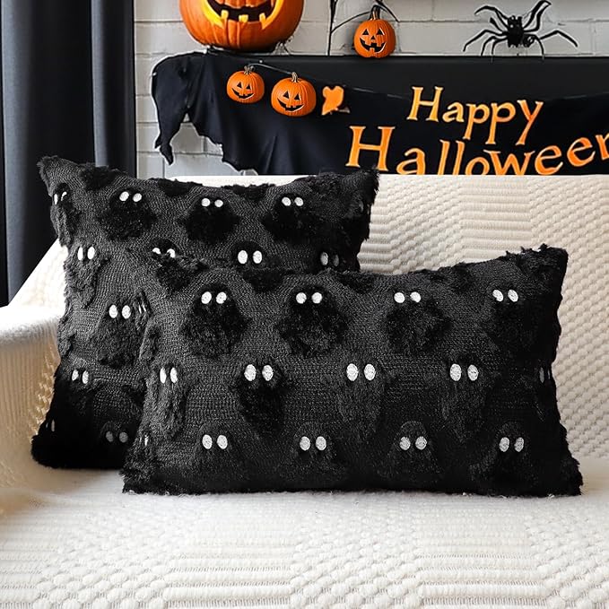 4TH Emotion Halloween Ghost Decorative Pillow Covers 16x16 Set of 2 - Image 4