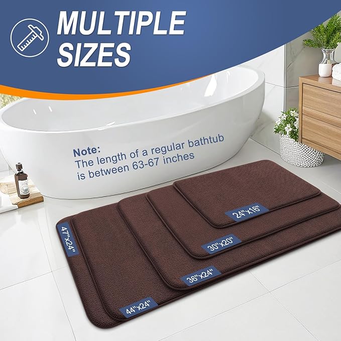 OLANLY Thick Memory Foam Bath Mat Rug 47x20, Extra Soft Absorbent Bathroom Rug - Image 5