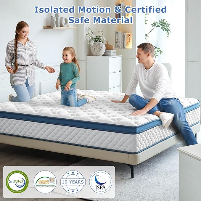 Queen Mattress 10 Inch Medium Firm, Hybrid Queen size Bed Mattress, Memory Foam - Image 6