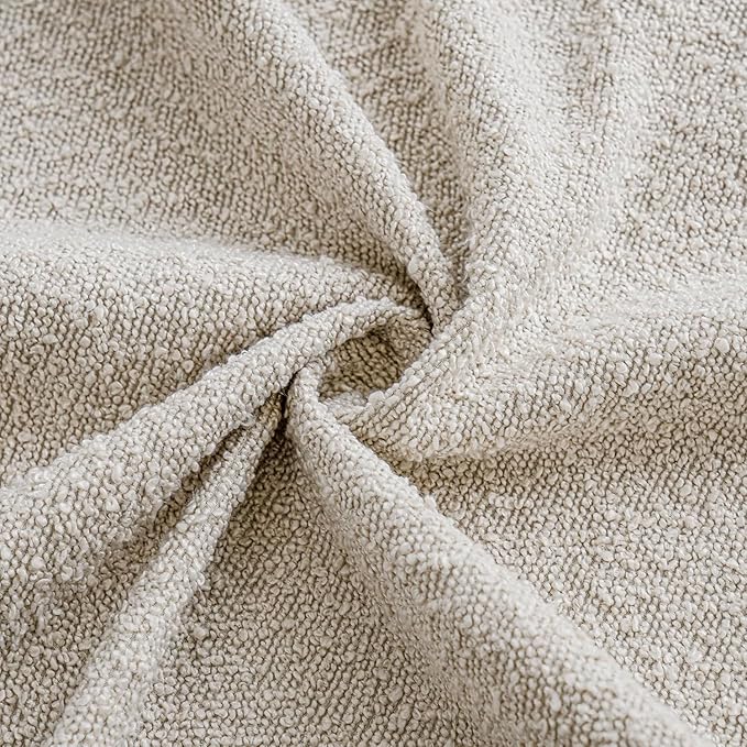 Foindtower Pack of 2 Textured Boucle Throw Pillow Covers Accent Solid Pillow - Image 2