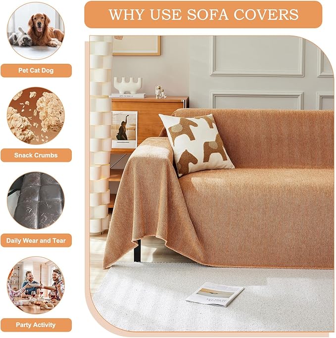 STACYPIK Dark Orange Sofa Cover - Image 7