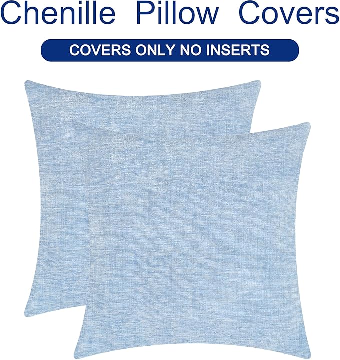 CaliTime Throw Pillow Covers Decorative 22 X 22 Inches Pack of 2 Cozy Chenille - Image 6