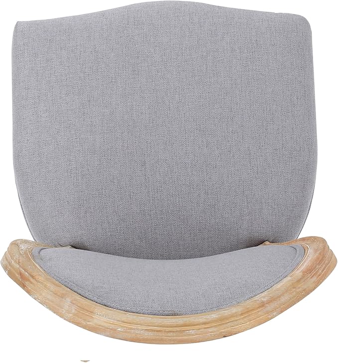 GDFStudio Hedwig French Country Fabric Dining Chairs, Light Gray + Natural - Image 9