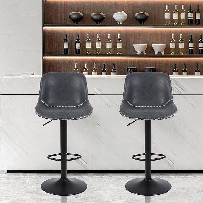 Bar Stools Set of 2, Swivel Counter Height Barstools - Image 2