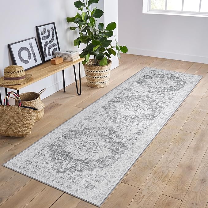 GENIMO Runner Rug 2x7, Non Slip Vintage Machine Washable Hallway Runner - Image 3