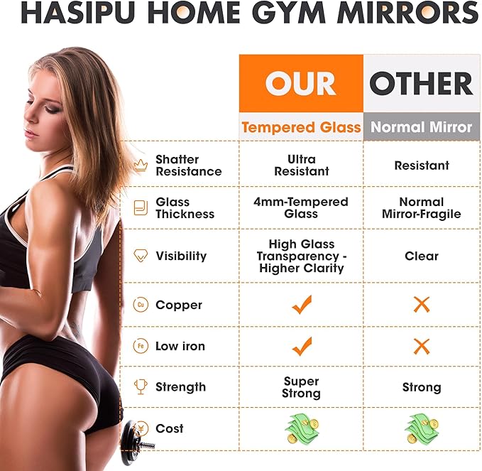 Hasipu Home Gym Mirror 55" L x 17" W - Image 7