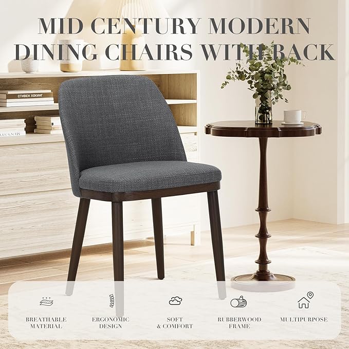 COLAMY Upholstered Dining Chairs Set of 6, Modern Kitchen Chairs - Image 3